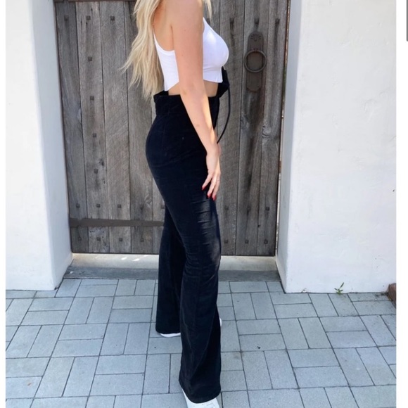 NEW Free People Jayde Corduroy High Rise Flare Black Pants 30 - Picture 10 of 16